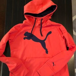 Puma Medium DriFit logo hoodie. Pink.